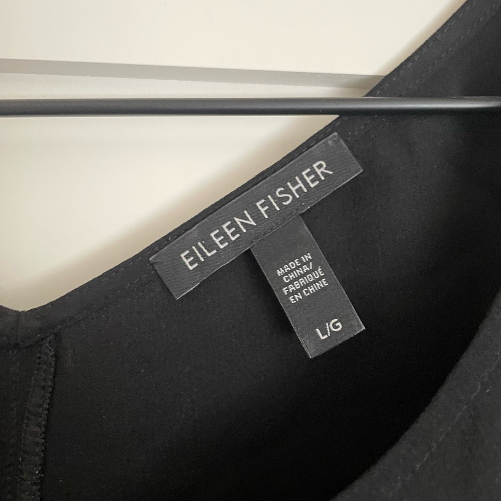 Eileen Fisher Black Asymmetrical Tank Top - Picture 3 of 3